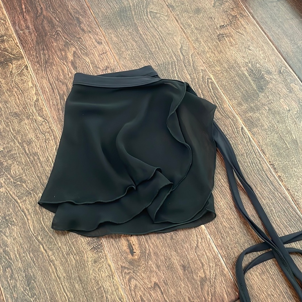 capezio black wrap skirt